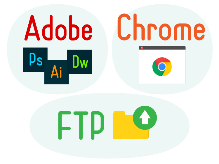 adobe、FTP、Chrome